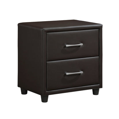 Lorenzi Faux Leather Nightstand in Dark Brown