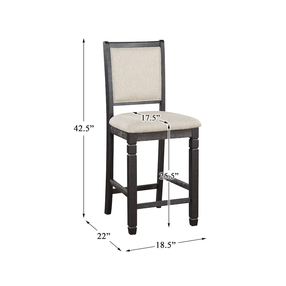 Asher Textured Counter Height Chair, set of 2 in Beige