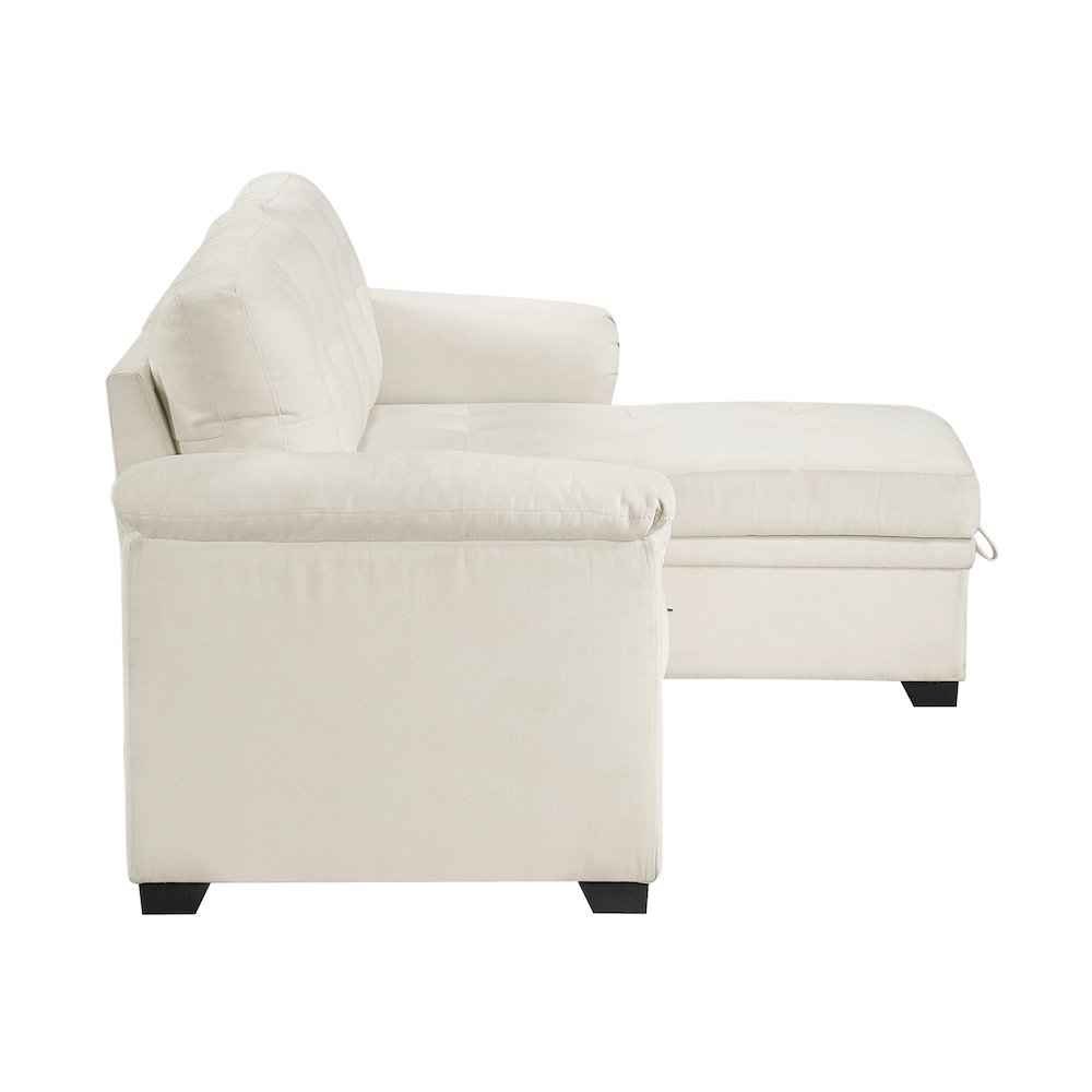 Elara Textured 2pcs Reversible Sectional with Reversible Chaise in Beige