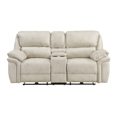 Proctor Microfiber Pwr Dbl Reclining L. Seat with Center Console in Sand