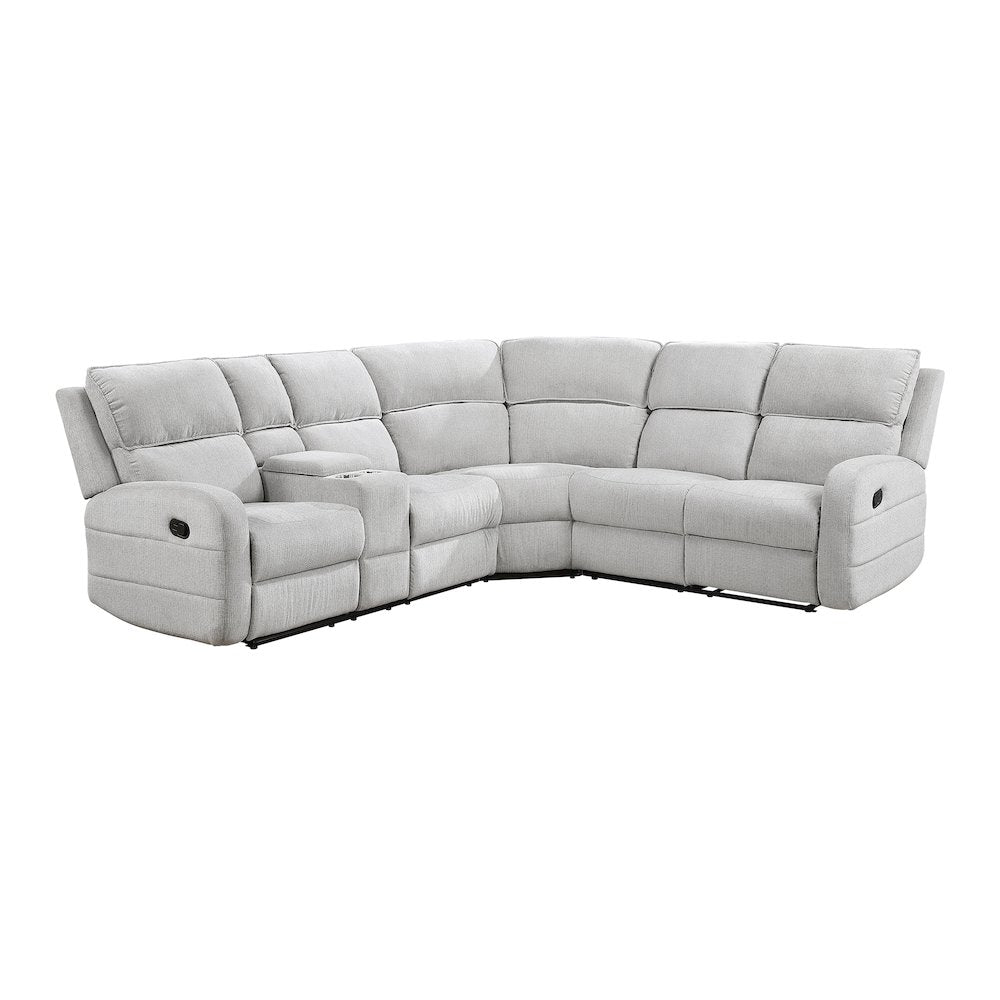 Thorne Chenille 3-Piece Sectional with Left Console in Light Gray