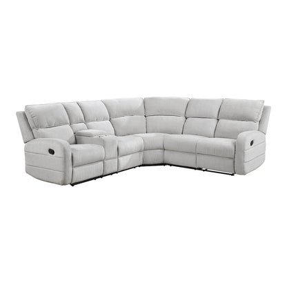 Thorne Chenille 3-Piece Sectional with Left Console in Light Gray