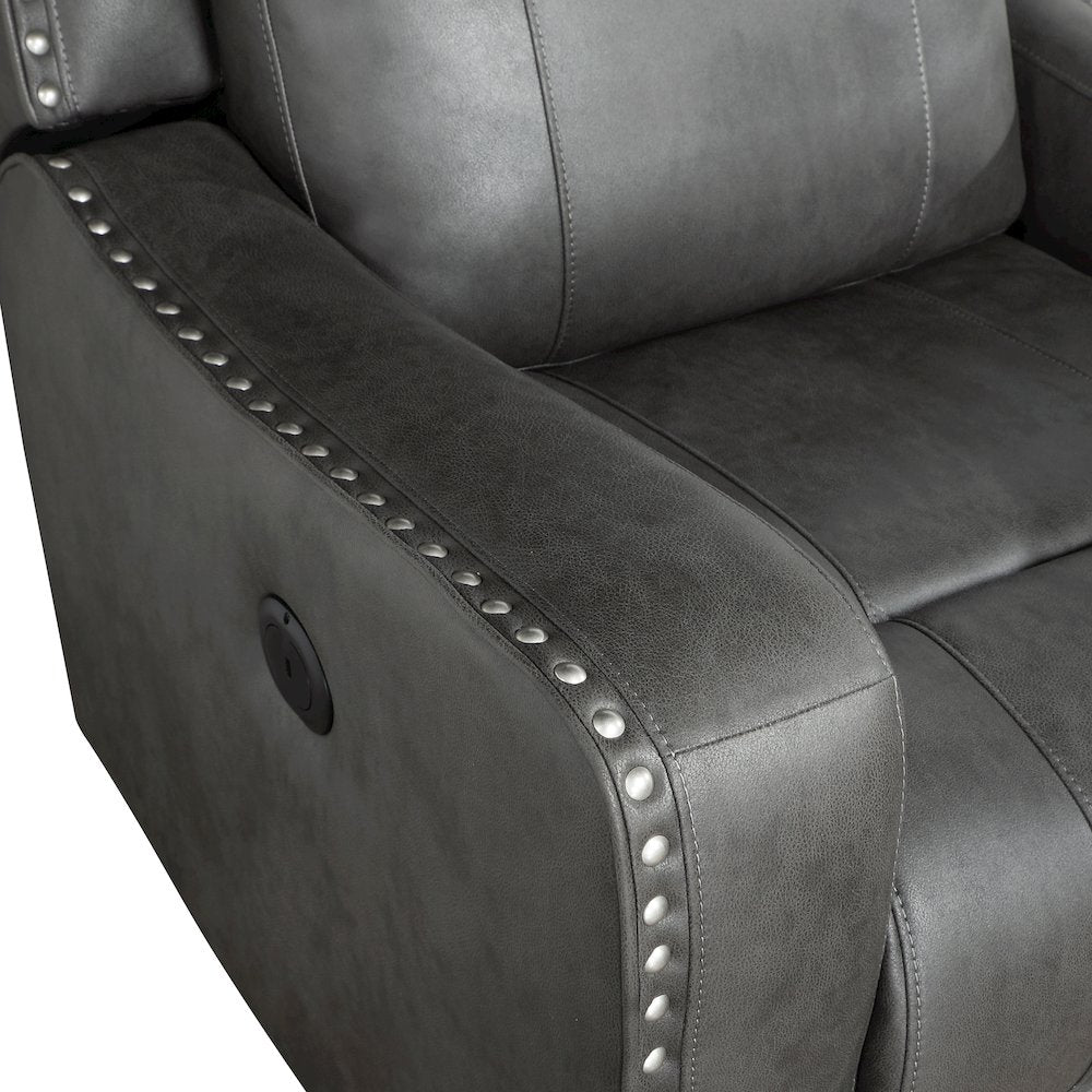 Kellen Microfiber 2pc Set: Sofa, Love in Smoky Gray