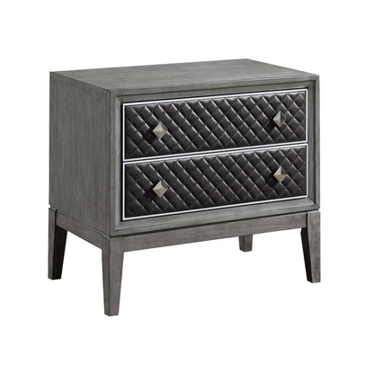 West End Poplar Nightstand in Wire-Brushed Gray