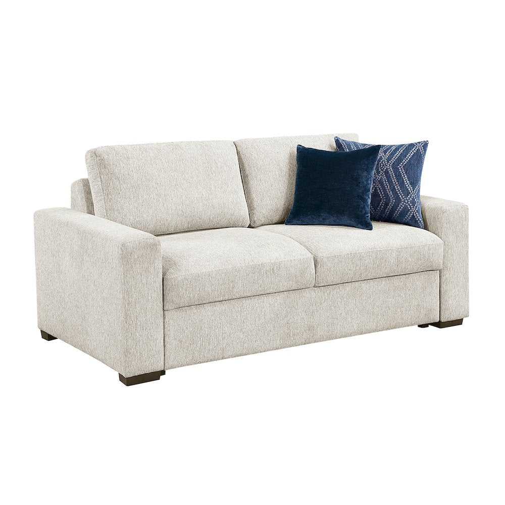 Isla Microfiber Love Seat in Beige