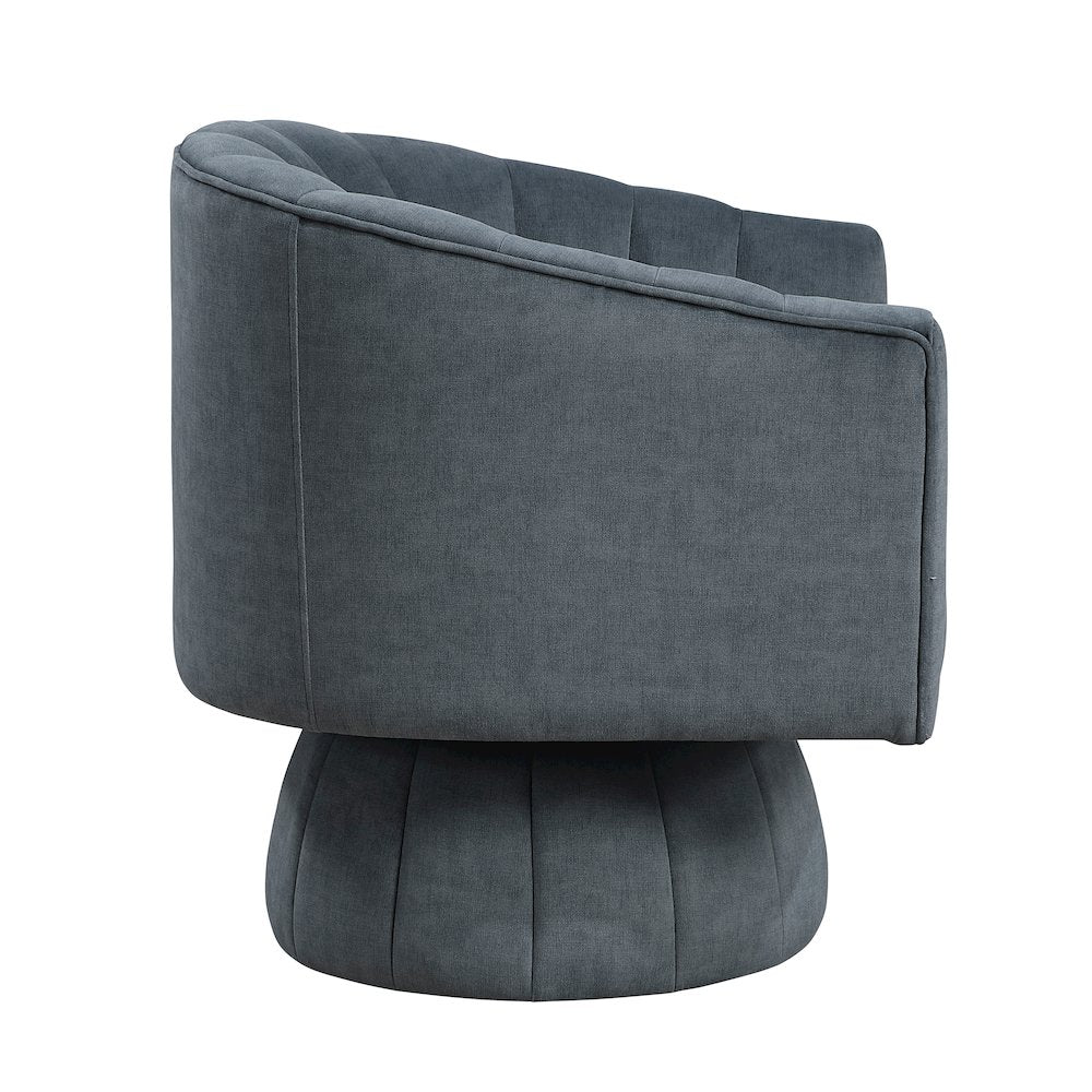 Lonita Velvet Swivel Chair in Dark Gray