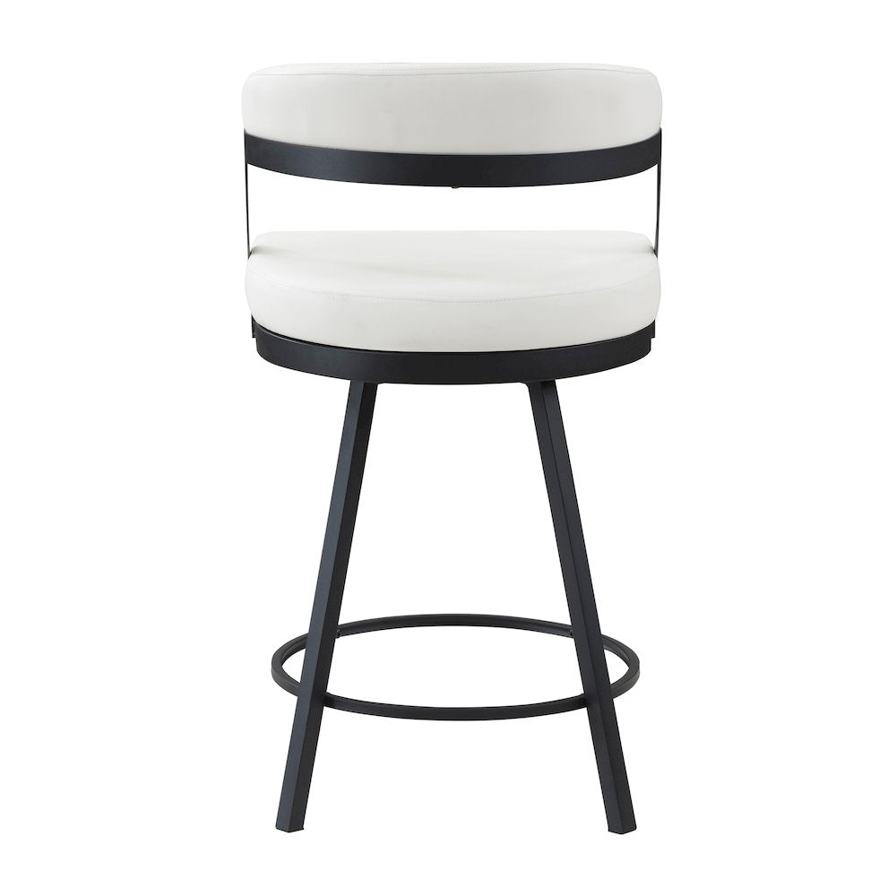 Crowley Faux leather Swivel Counter Height Chair in White