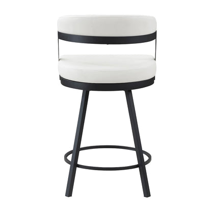 Crowley Faux leather Swivel Counter Height Chair in White