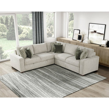 Isla Microfiber 3-Piece Sectional with Pull-out Bed in Sage Sand