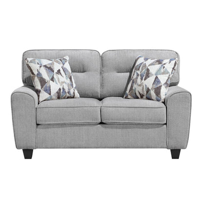 Bennett Chenille 2pc Set: Sofa, Love in Gray