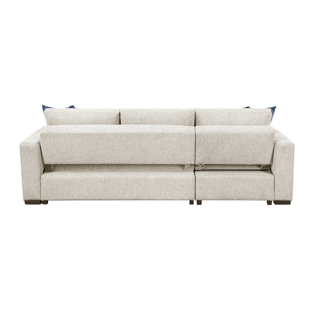 Isla Microfiber 2-Piece Sectional with Reversible Chaise in Beige