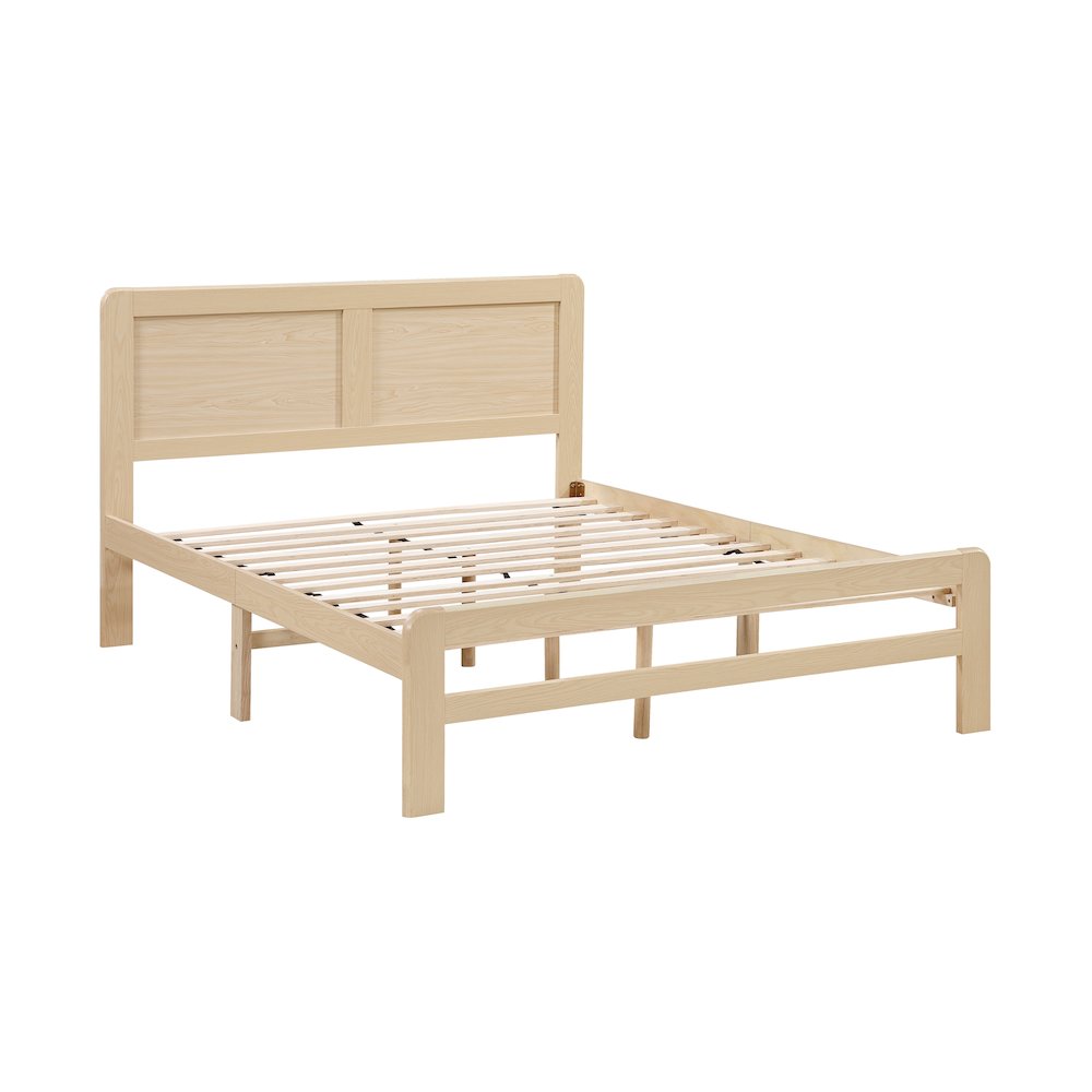 Carter Asian Hardwood Queen Platform Bed in Natural