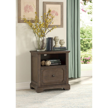 Toulon Pine Lateral File with Casters in Wire-Brushed Power Glaze Oak