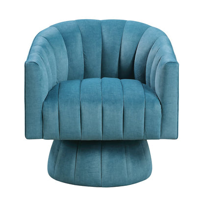 Lonita Velvet Swivel Chair in Dark Teal