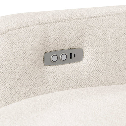Vera Chenille Power Double Reclining Love Seat in Beige