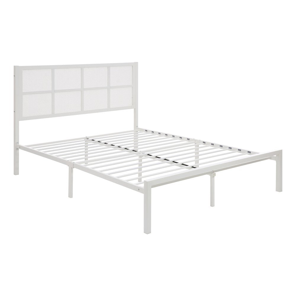 Sanibel Metal Queen Metal Platform Bed in White