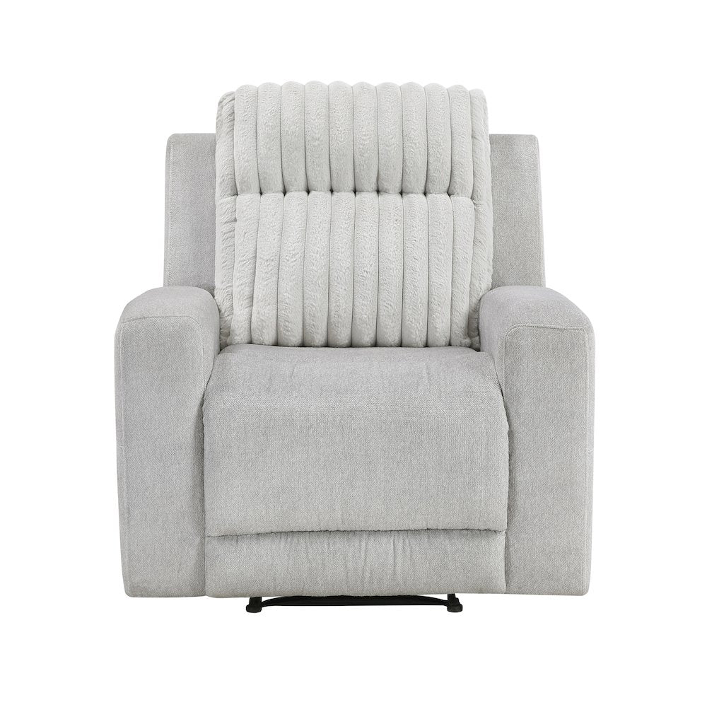 Benton Corduroy Reclining Chair in Light Gray