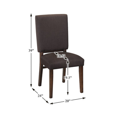 Sedley Fabric Dining Room Chair, Set of 2 in Chocolate