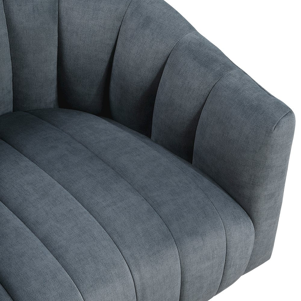 Lonita Velvet Swivel Chair in Dark Gray