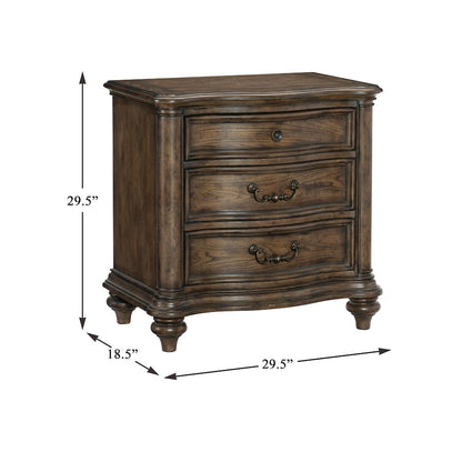 Heath Court Asian Hardwood Nightstand in Brown Oak