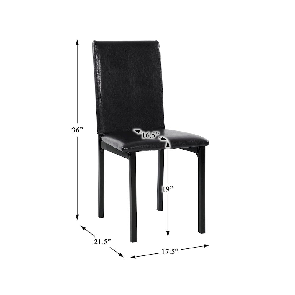 Tempe Metal Dining Room Chair, Set of 4 in Black Finish