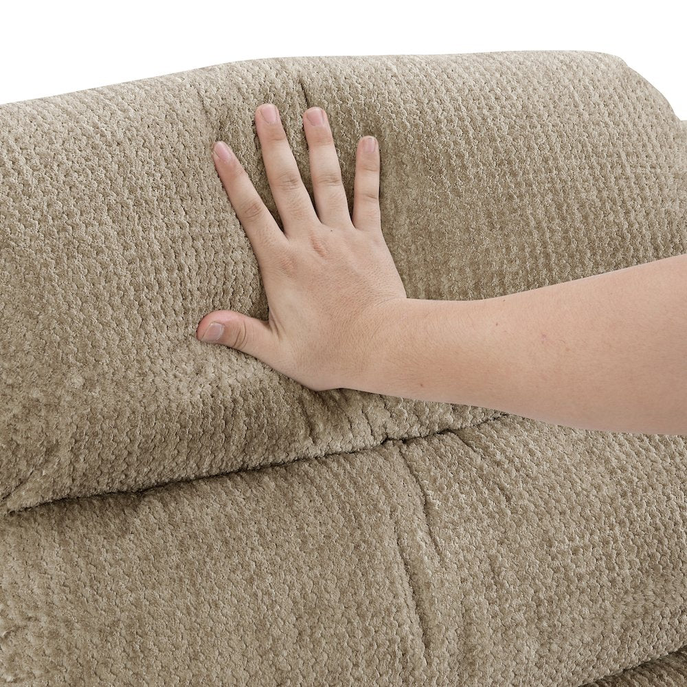 Oxford Microfiber Swivel Glider Reclining Chair in Brown