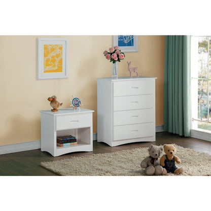 Galen Pine Night Stand in White