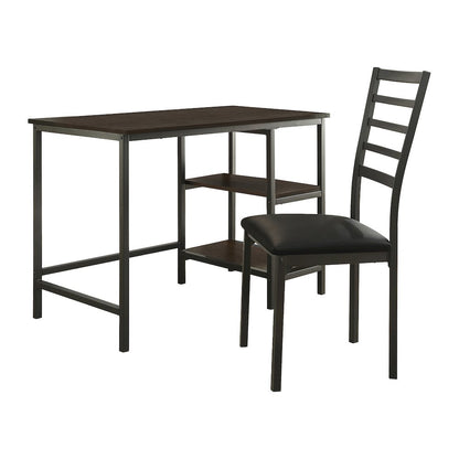 Madigan Metal Writing Desk with Chair in Black
