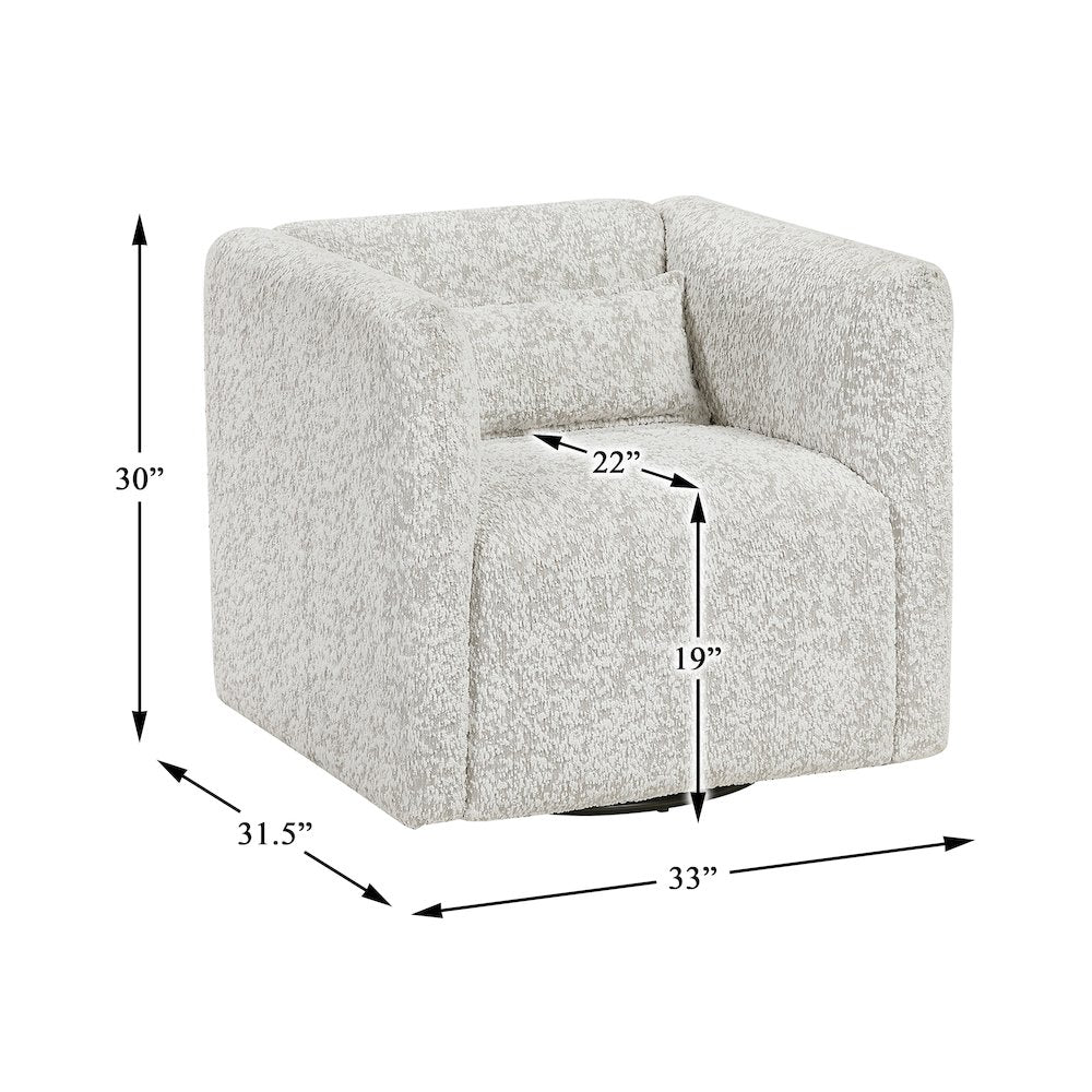 Vienna Jacquard Swivel Chair in Beige
