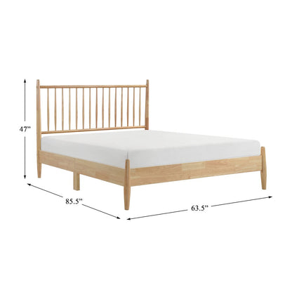 Brickell Rubberwood Queen Platform Bed in Natural