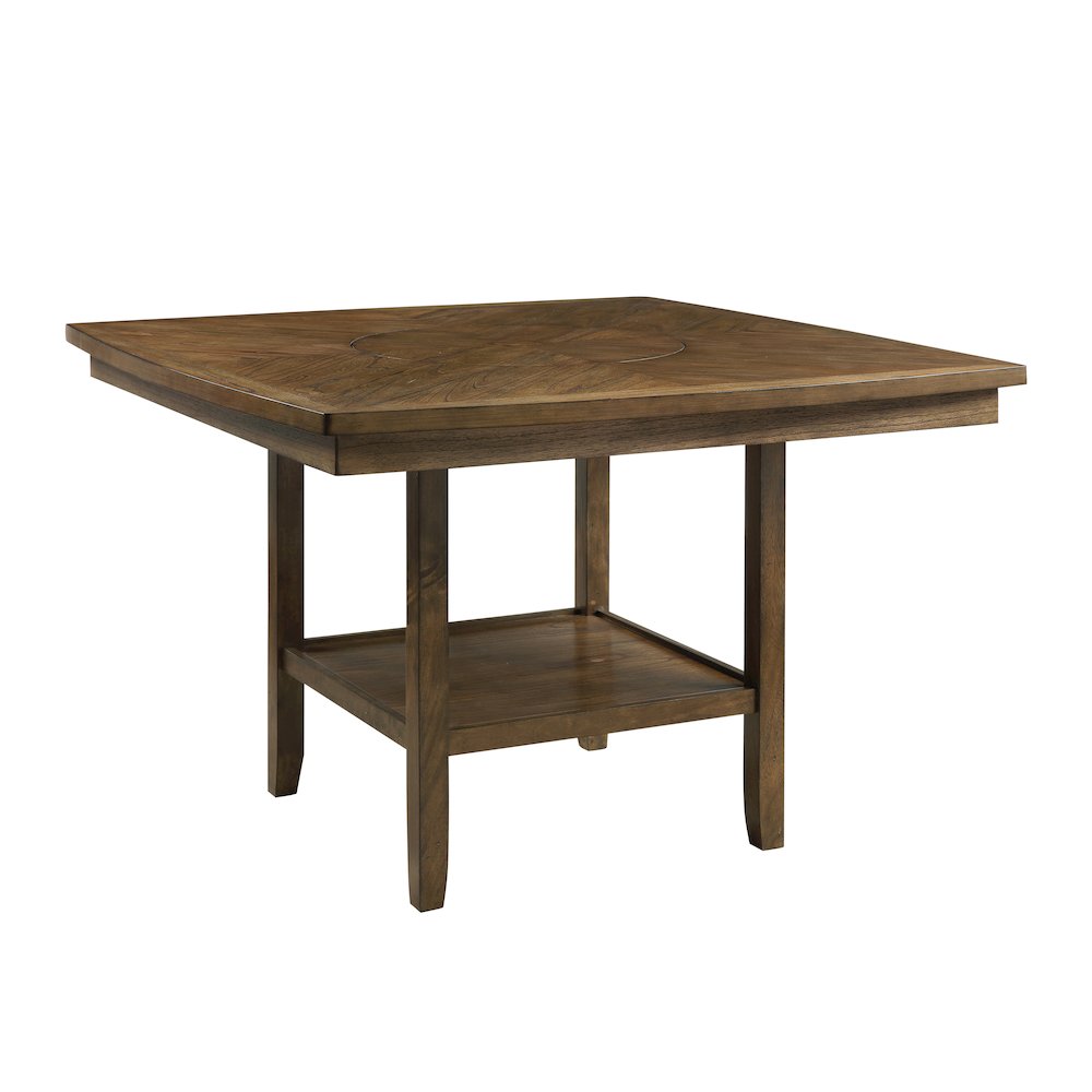 Balin Wood Counter Height Table with lazy susan in Light oak