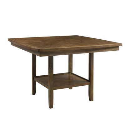 Balin Wood Counter Height Table with lazy susan in Light oak