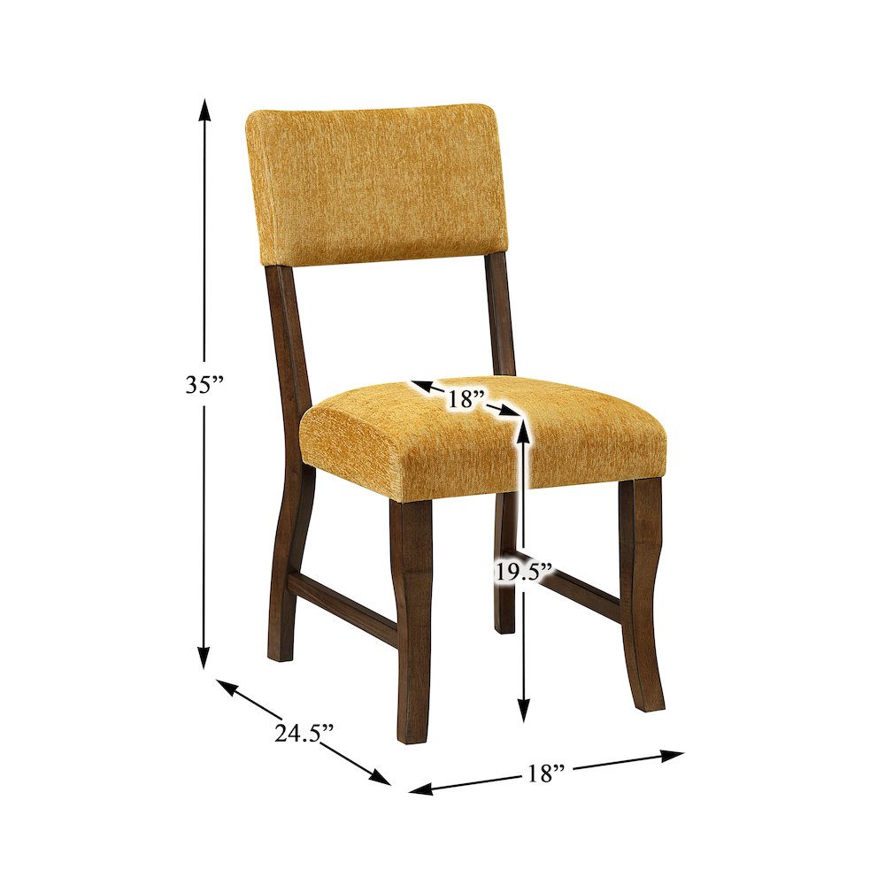 Aiden Chenille Side Chair in Mustard