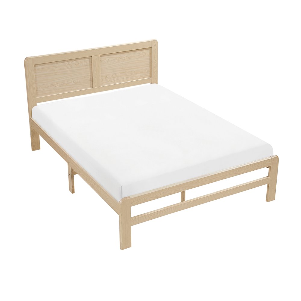 Carter Asian Hardwood Full Platform Bed in Natural