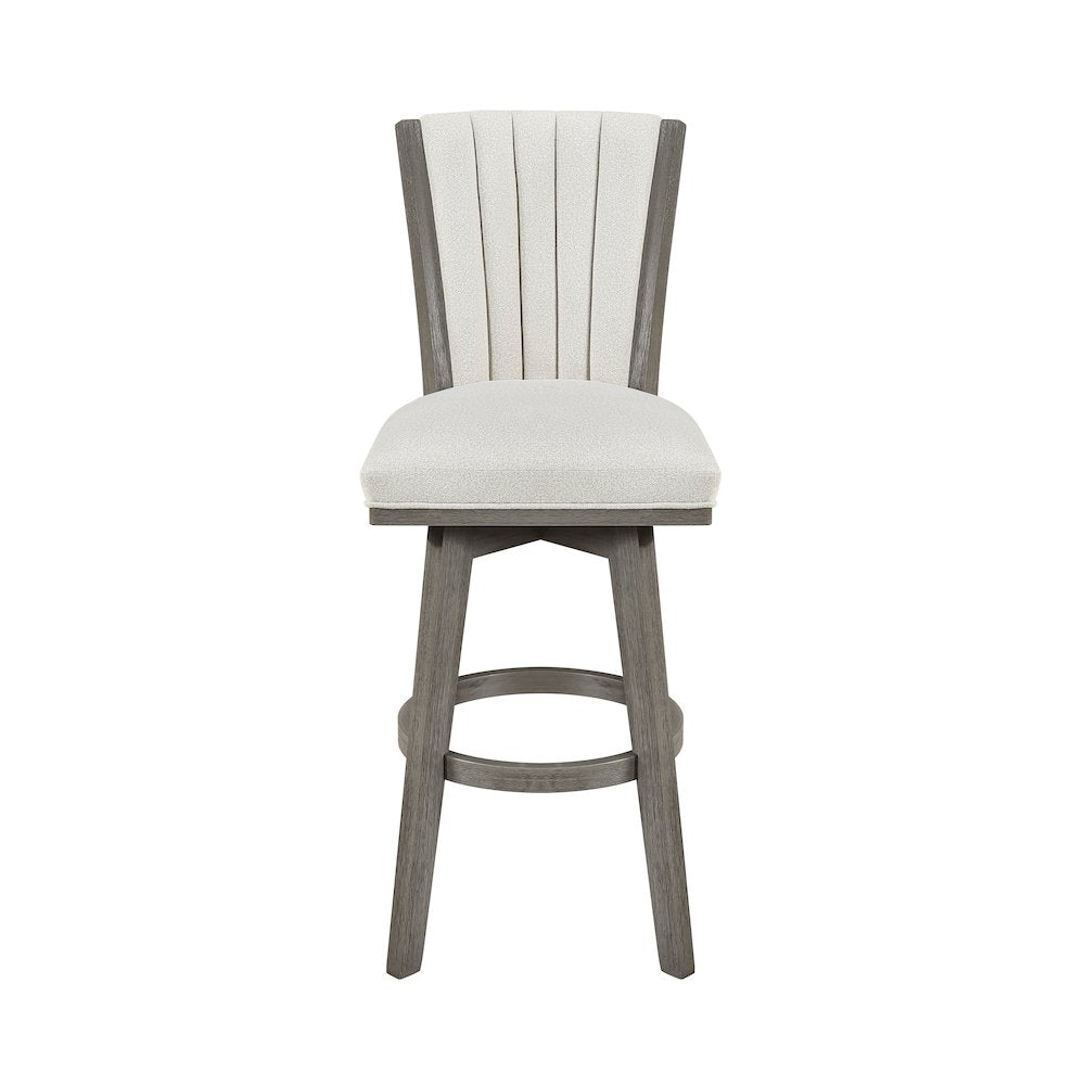 Corvallis Velvet Pub Height Swivel Stool, Set of 2 in Beige