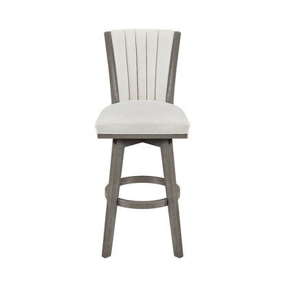 Corvallis Velvet Pub Height Swivel Stool, Set of 2 in Beige