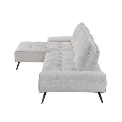 Dominic Chenille 2-Piece Sectional with Left Chaise in Light Gray