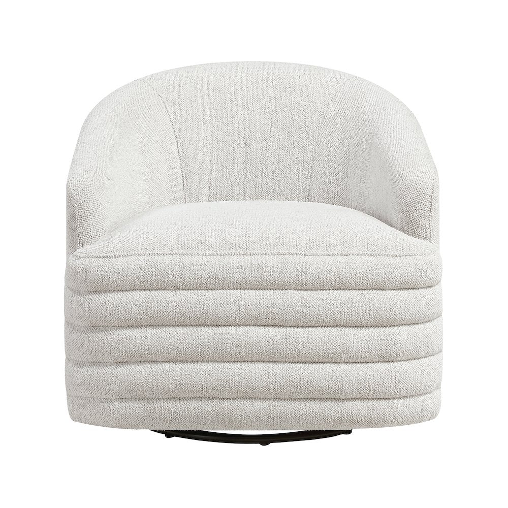 Seville Chenille Swivel Chair in Beige
