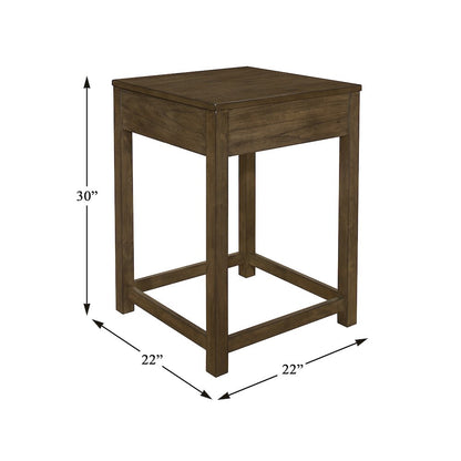 Blanche Asian Hardwood Corner in Brown Gray