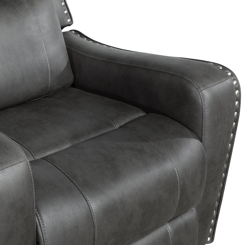 Kellen Microfiber Reclining Chair in Smoky Gray
