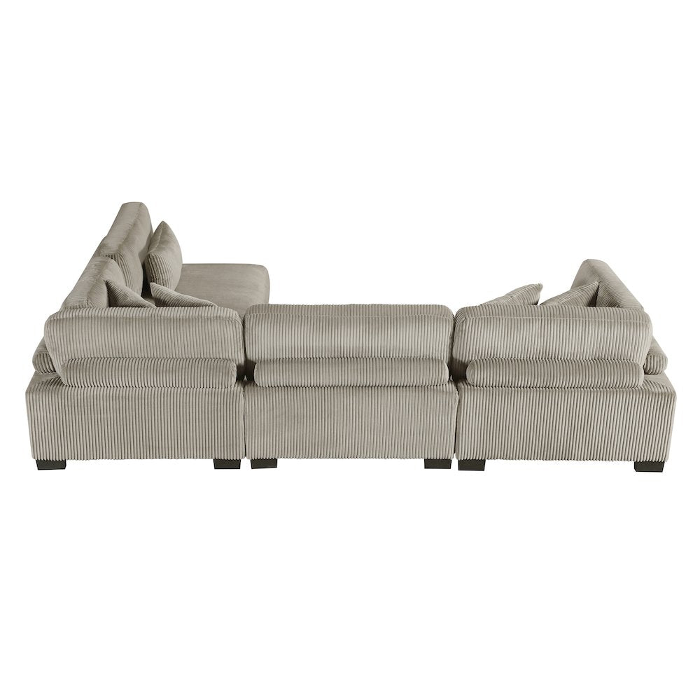 Traverse Corduroy 4-Piece Modular Sectional in Taupe