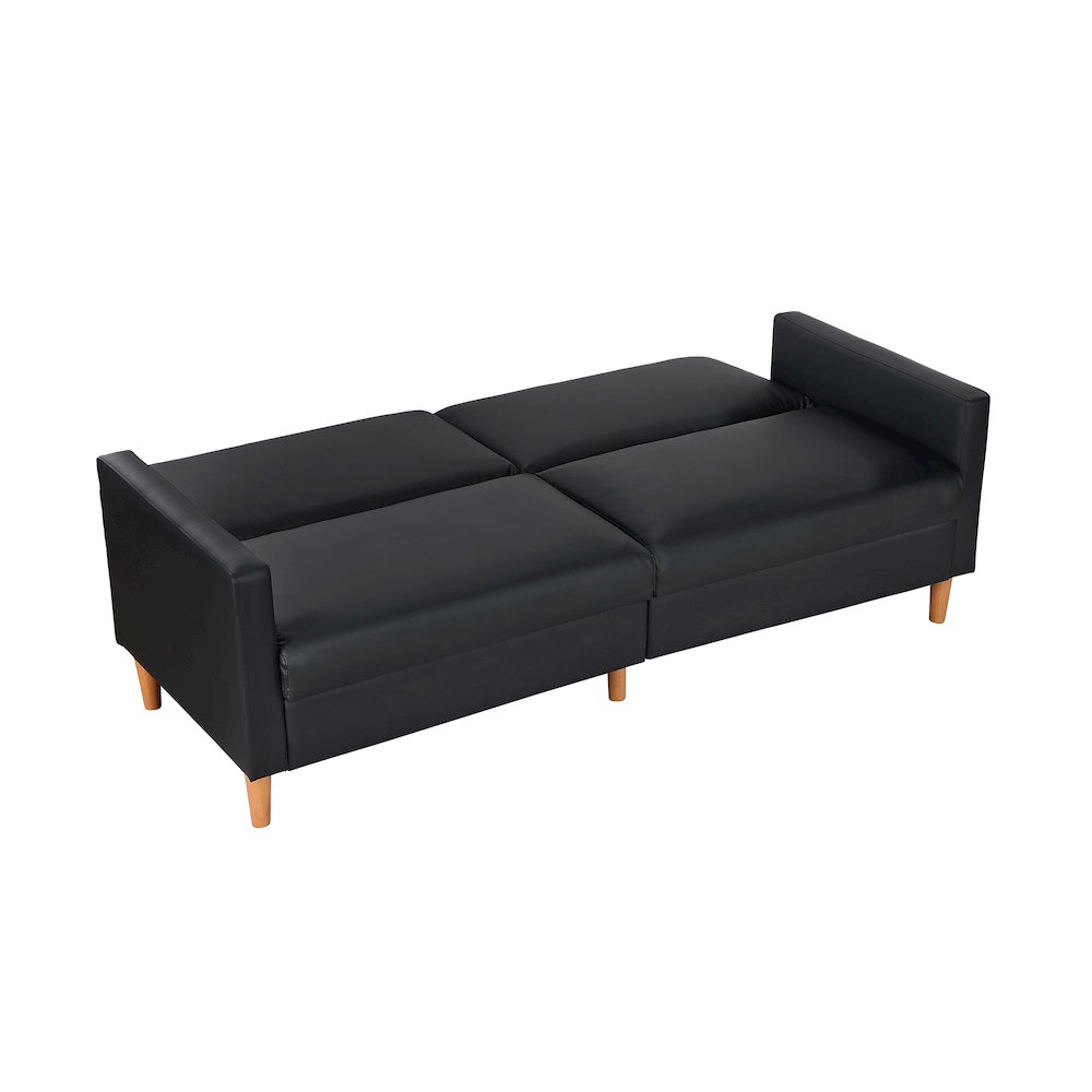 Carlton Faux Leather Elegant Lounger in Black
