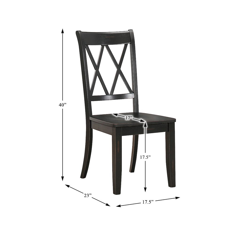 Janina Wood Dining Room Side Chair, set of 2 in Black