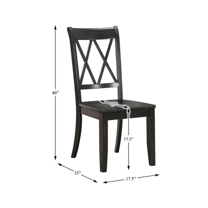 Janina Wood Dining Room Side Chair, set of 2 in Black