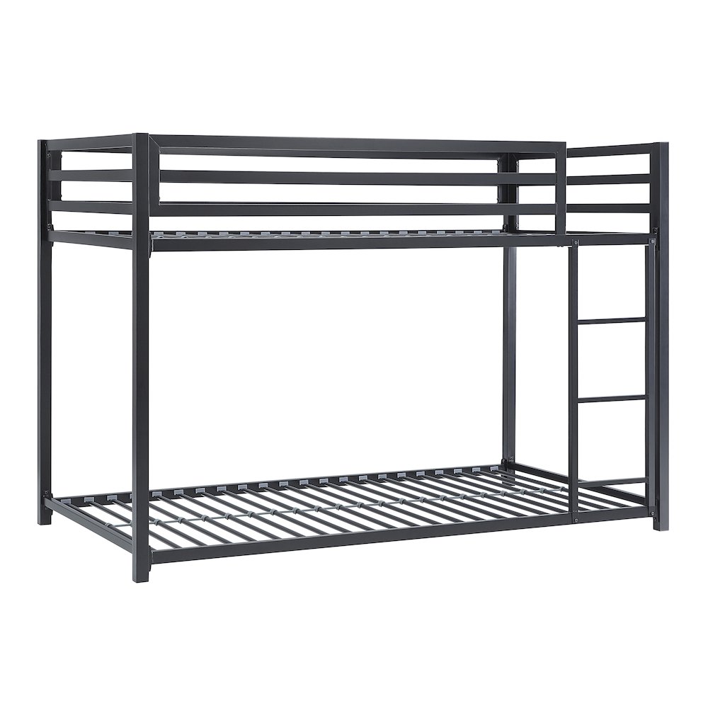 Jovie Metal Twin Over Twin Metal Bunk Bed in Black