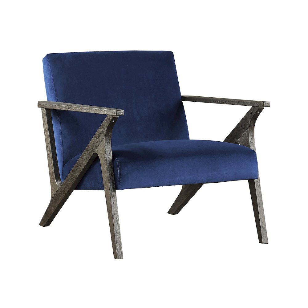 Coriana Velvet Accent Chair in Navy