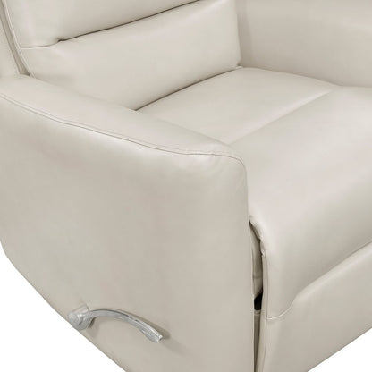 Dimitri Faux Leather Swivel Glider Reclining Chair in Beige