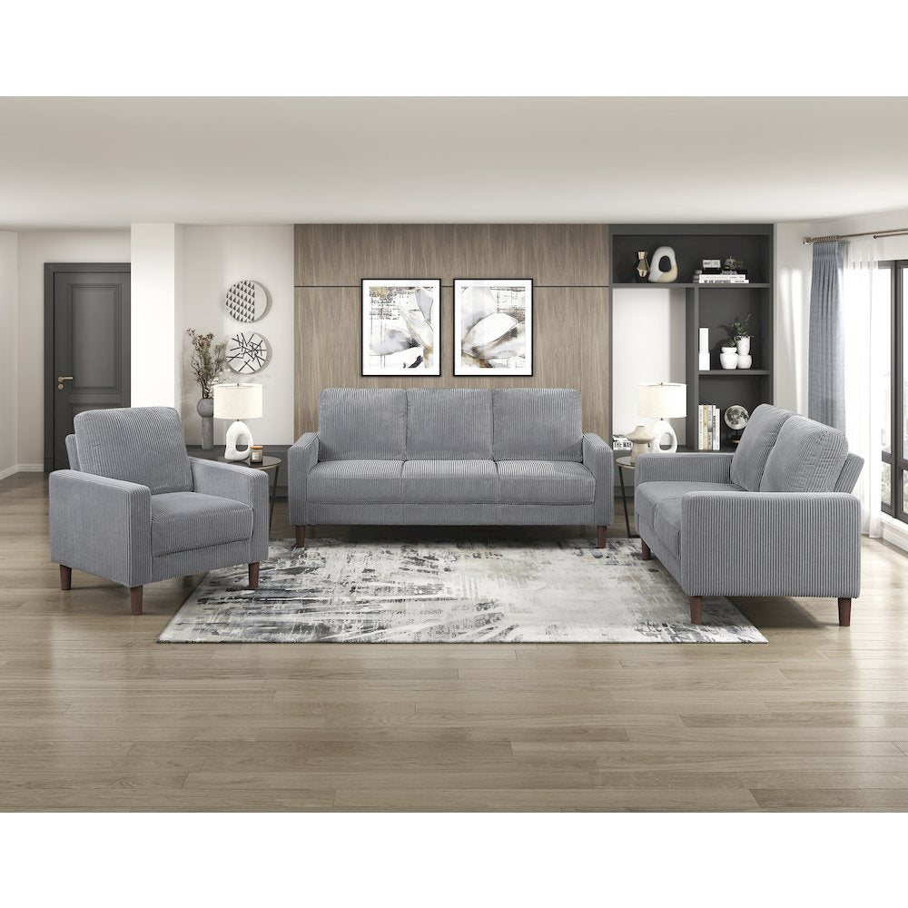 Crandall Corduroy Chair in Gray