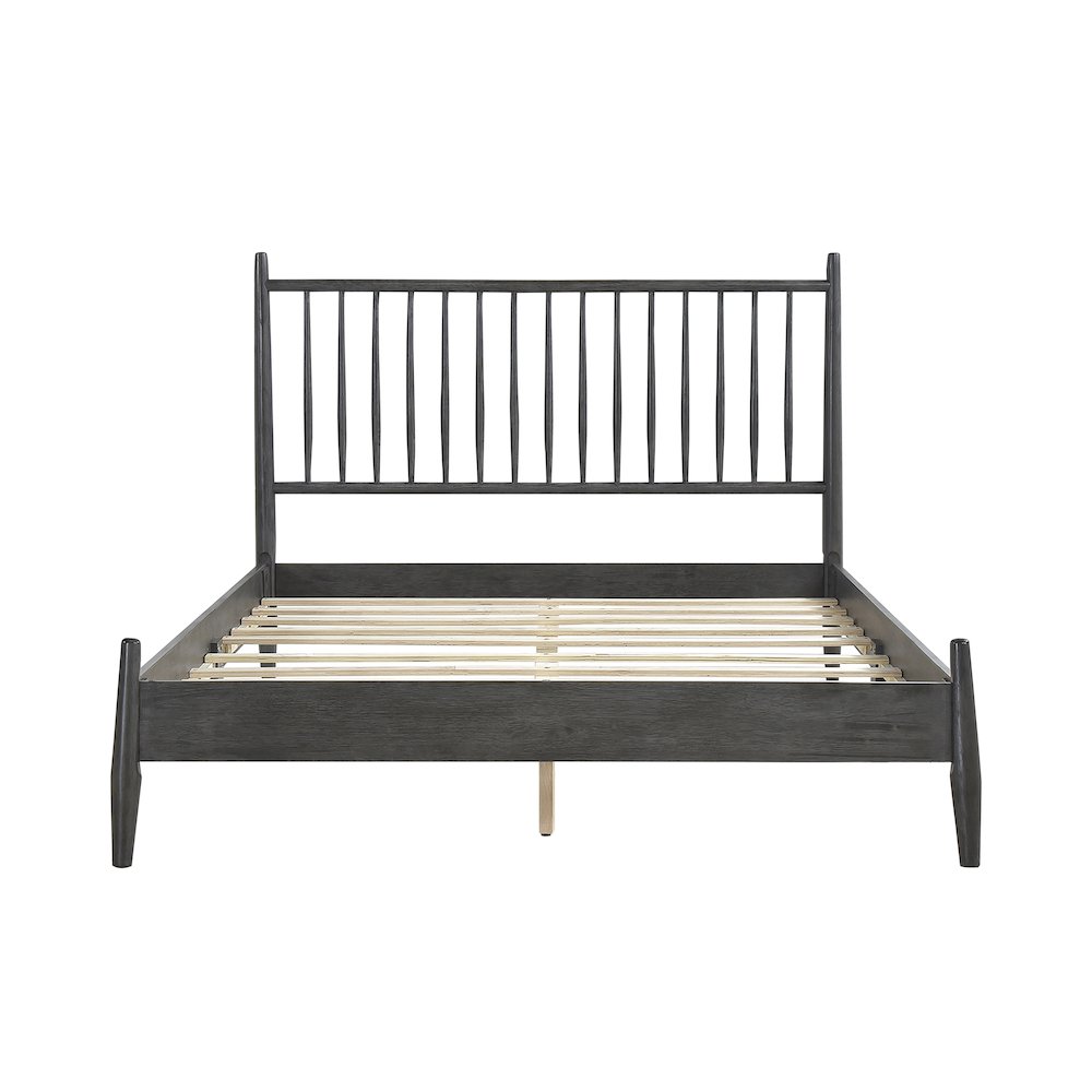 Brickell Rubberwood Full Platform Bed in Gray