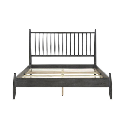 Brickell Rubberwood Full Platform Bed in Gray